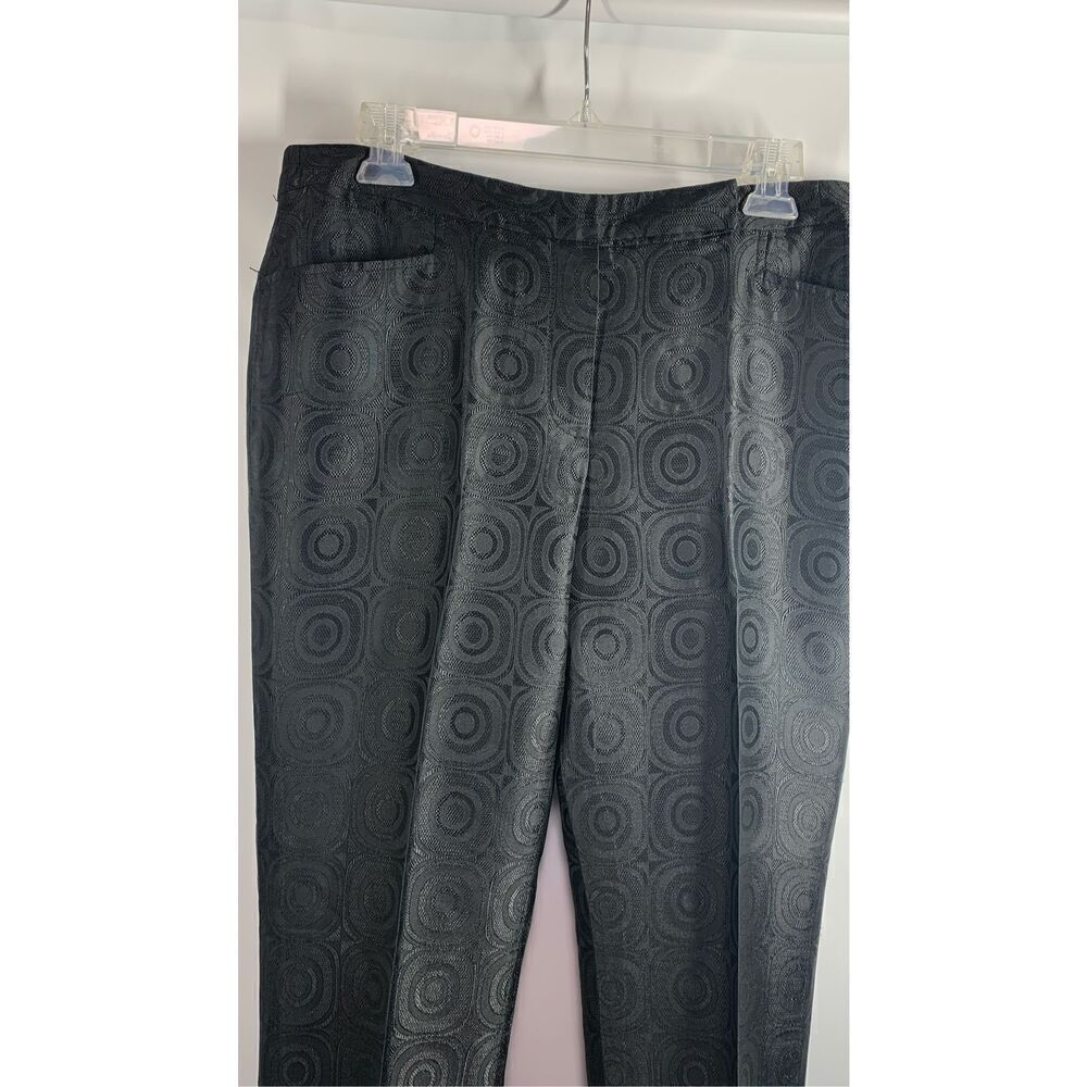 1-James Perse Women's Geometric Trouser Ankle Pants Black Size 12 NWOT